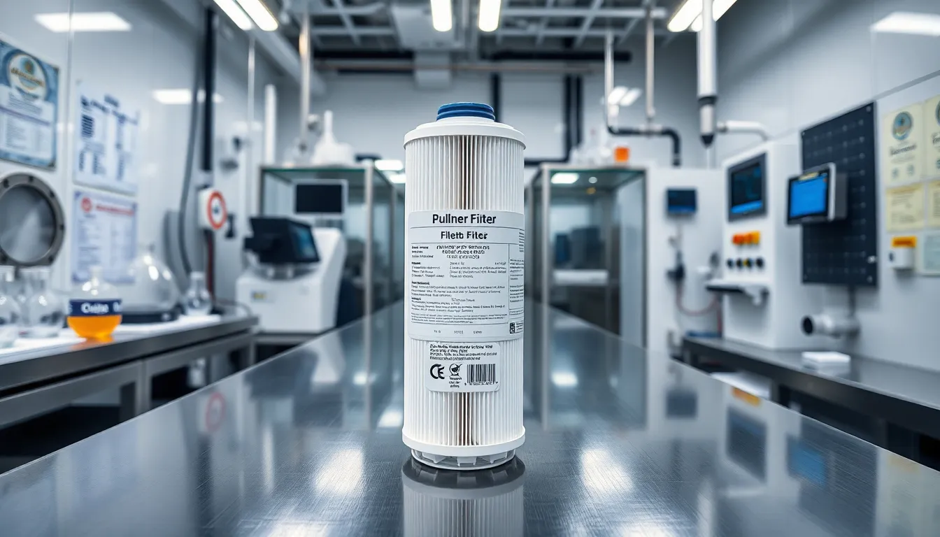 close up of pullner filter cartridge in a modern cleanroom laboratory
